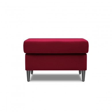 Pouf velours Moghan Rouge Pieds Métal Chromé Noir BOUTICA DESIGN MIC_POUF_2_A3P_MOGHAN2