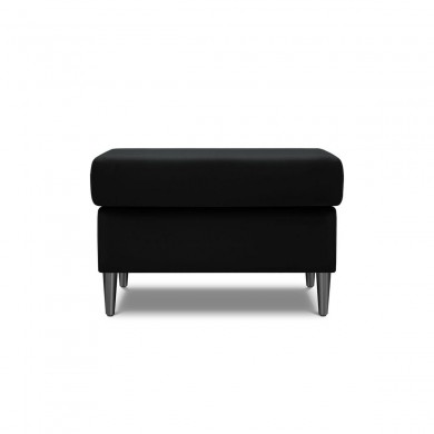 Pouf velours Moghan Noir Pieds Métal Chromé Noir BOUTICA DESIGN MIC_POUF_2_A3P_MOGHAN10