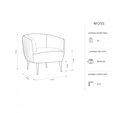 Fauteuil velours Moss Pourpre Pieds Métal Doré BOUTICA DESIGN MIC_ARM_121_F1_MOSS12