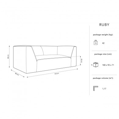 Canapé tissu Ruby Vert 2 Places BOUTICA DESIGN MIC_2S_137_F1_RUBY7