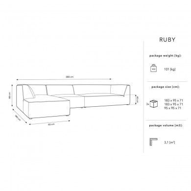 Canapé d'angle gauche velours côtelé Ruby Noir 5 Places BOUTICA DESIGN MIC_LC_L_100_F1_RUBY8