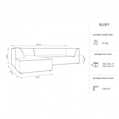 Canapé d'angle gauche velours Ruby Vert Bouteille BOUTICA DESIGN MIC_LC_M_44_F1_RUBY3