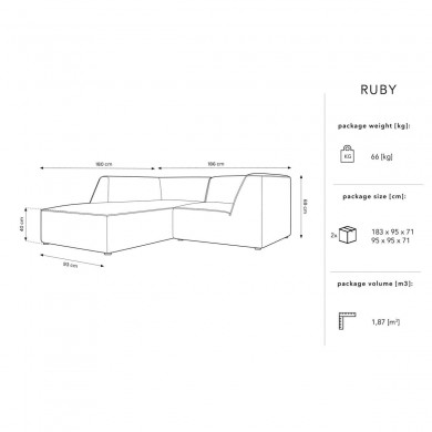 Canapé d'angle gauche velours côtelé Ruby Noir 3 Places BOUTICA DESIGN MIC_LC_S_100_F1_RUBY8