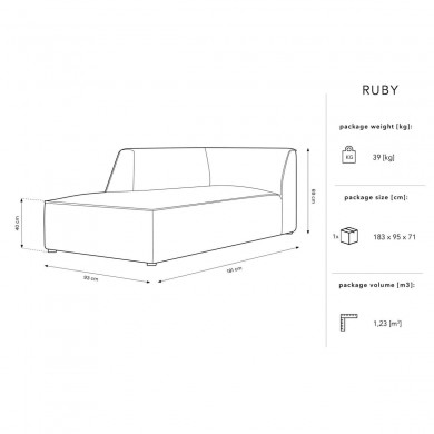 Canapé Méridienne gauche velours Ruby Vert Bouteille BOUTICA DESIGN MIC_CHL_44_F1_RUBY3