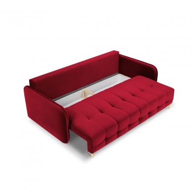 Canapé convertible velours Scaleta Rouge Pieds Métal Doré BOUTICA DESIGN MIC_3SF_51_A1_SCALETA2