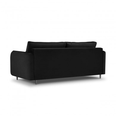 Canapé convertible velours Scaleta Noir Pieds Métal Chromé Noir BOUTICA DESIGN MIC_3SF_51_A3_SCALETA11