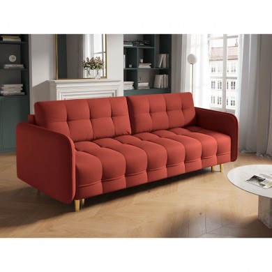 Canapé convertible Scaleta Rouge Pieds Métal Doré BOUTICA DESIGN MIC_3SF_99_A1_SCALETA2