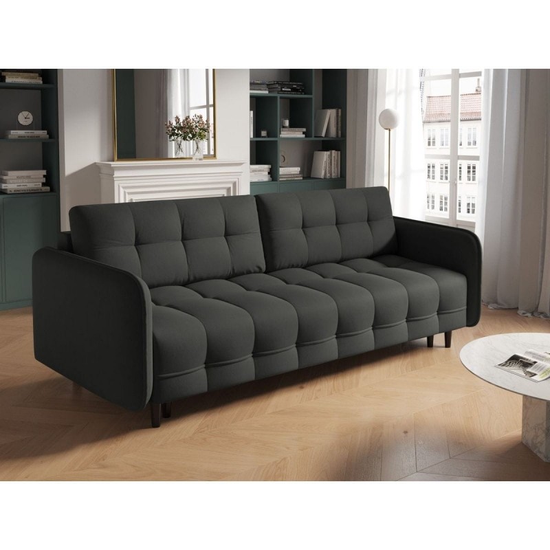 Canapé convertible Scaleta Gris Foncé Pieds Métal Chromé Noir BOUTICA DESIGN MIC_3SF_99_A3_SCALETA9