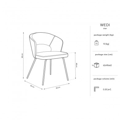 Chaise velours Wedi Bleu Clair BOUTICA DESIGN MIC_CH_2_F10_WEDI6