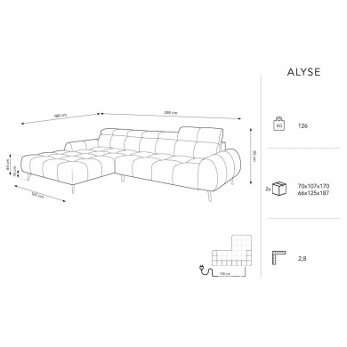 Canapé d'angle gauche Alyse Bleu Foncé BOUTICA DESIGN MIC_LC_99_F1_ALYSE2