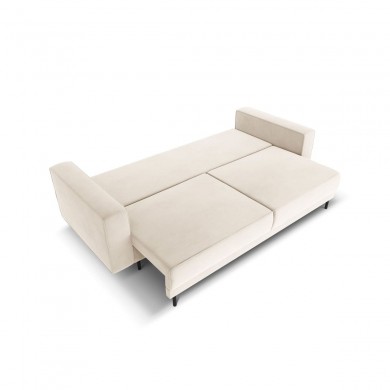 Canapé convertible avec coffre Caro Beige Clair Velours BOUTICA DESIGN MIC_3SF_51_F1_CARO1