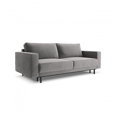 Canapé convertible avec coffre Caro Gris Clair Velours BOUTICA DESIGN MIC_3SF_51_F1_CARO4