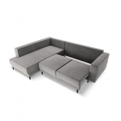 Canapé convertible velours Caro Gris Clair BOUTICA DESIGN MIC_LCF_51_F1_CARO4