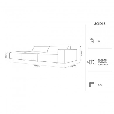 Canapé gauche velours Jodie Vert Bouteille BOUTICA DESIGN MIC_3SOL_51_F1_JODIE3