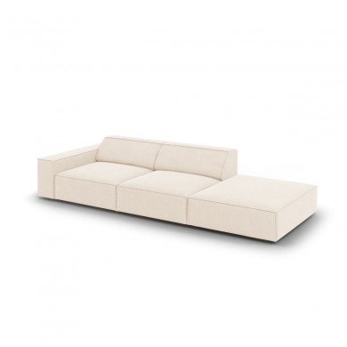 Canapé droit velours Jodie Beige Clair BOUTICA DESIGN MIC_3SOR_51_F1_JODIE1