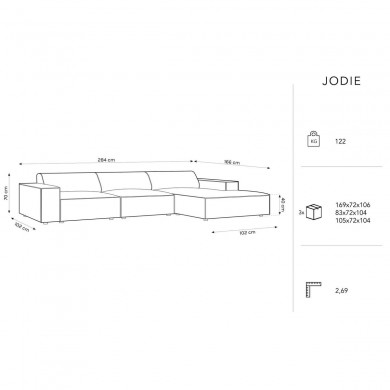 Canapé d'angle droit velours Jodie Vert BOUTICA DESIGN MIC_RC_51_F1_JODIE2