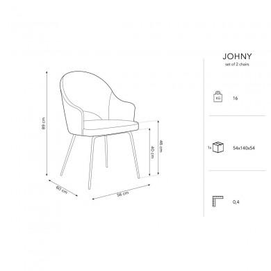 Chaise (lot x2) velours Johnny Bleu Foncé BOUTICA DESIGN MIC_CHSET2_2_F1_JOHNNY8