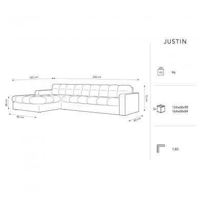 Canapé d'angle gauche Justin Beige Clair 4 Places BOUTICA DESIGN MIC_LC_S_99_F1_JUSTIN1