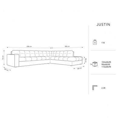 Canapé d'angle droit Justin Bleu Foncé 5 Places BOUTICA DESIGN MIC_RC_L_99_F1_JUSTIN2