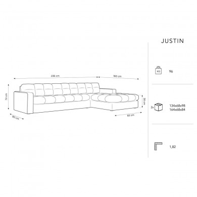 Canapé d'angle droit Justin Vert Bouteille 4 Places BOUTICA DESIGN MIC_RC_S_51_F1_JUSTIN2