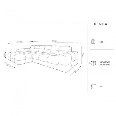 Canapé d'angle gauche Kendal Gris Clair 4 Places BOUTICA DESIGN MIC_LC_S_121_F1_KENDAL1