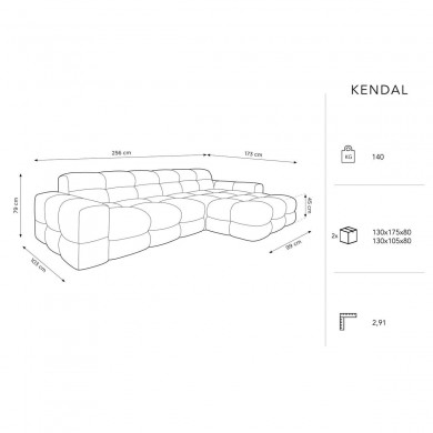 Canapé d'angle droit Kendal Gris Clair 4 Places BOUTICA DESIGN MIC_RC_S_121_F1_KENDAL1