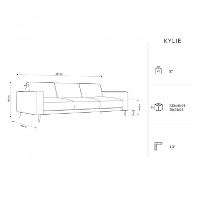 Canapé velours Kylie Vert Bouteille 3 Places BOUTICA DESIGN MIC_3S_51_F1_KYLIE2