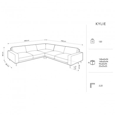 Canapé velours Kylie Vert Bouteille 5 Places BOUTICA DESIGN MIC_COR_51_F1_KYLIE2