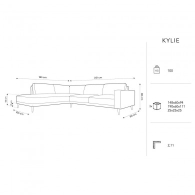 Canapé d'angle gauche velours Kylie Vert Bouteille BOUTICA DESIGN MIC_LC_L_51_F1_KYLIE2