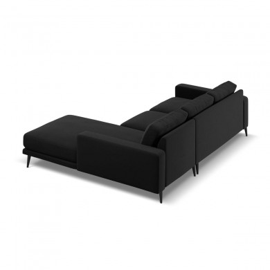 Canapé d'angle droit velours Kylie Noir L232cm BOUTICA DESIGN MIC_RC_51_F1_KYLIE6