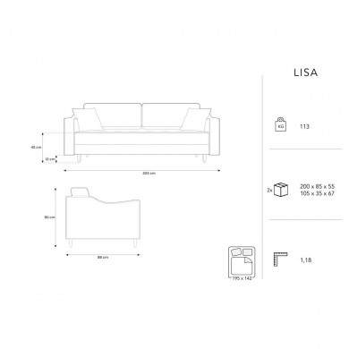 Canapé convertible avec coffre Lisa Gris BOUTICA DESIGN MIC_3SF_107_F1_LISA4