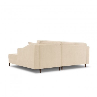 Canapé d'angle droit convertible avec coffre Lisa Beige Pieds Bois de Hêtre Brun BOUTICA DESIGN MIC_RCF_107_F1_LISA1