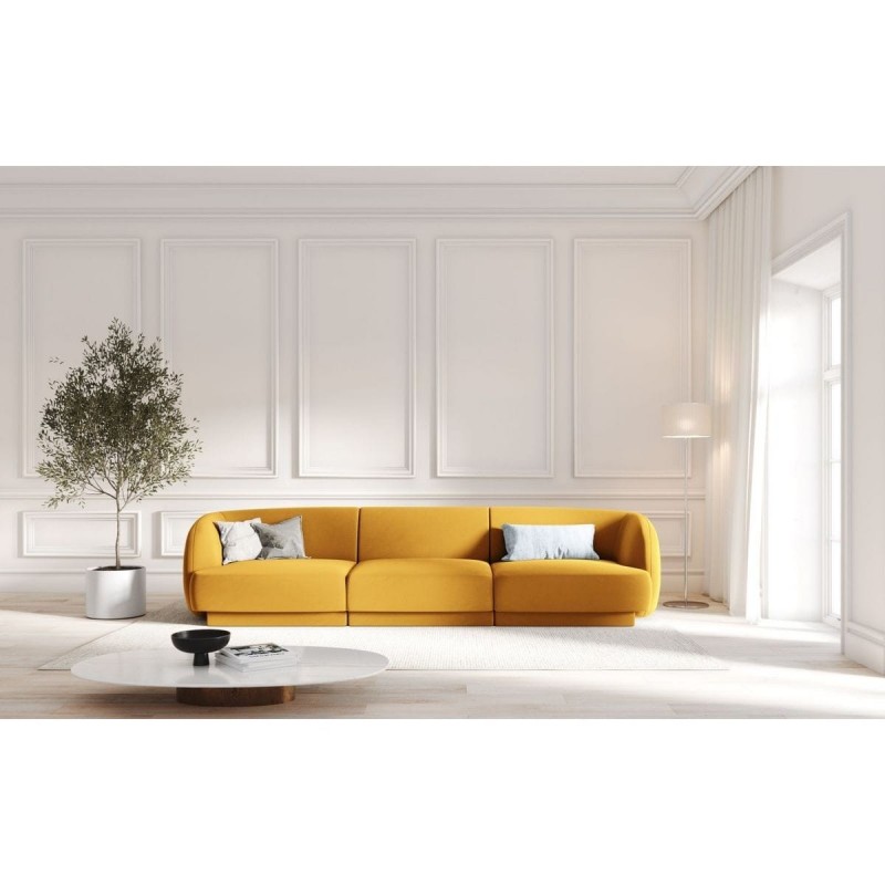 Canapé velours Miley Jaune 3 Places BOUTICA DESIGN MIC_3S_51_F1_MILEY7