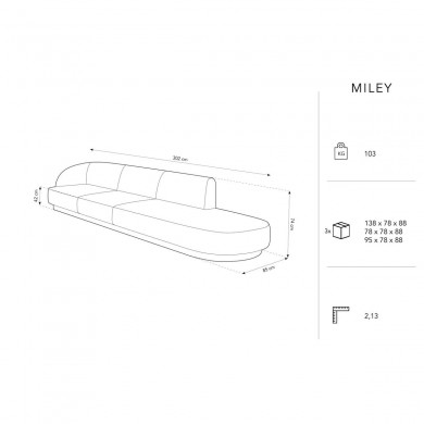 Canapé droit Miley Pétrole BOUTICA DESIGN MIC_R4SOR_140_F1_MILEY3