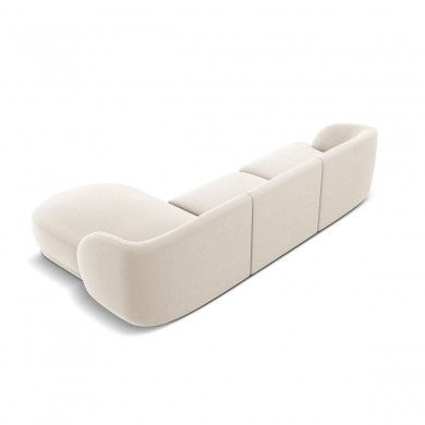 Canapé d'angle droit velours Miley Beige Clair 4 Places BOUTICA DESIGN MIC_RC_51_F1_MILEY1