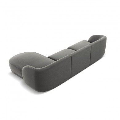 Canapé d'angle droit velours Miley Gris Clair 4 Places BOUTICA DESIGN MIC_RC_51_F1_MILEY3