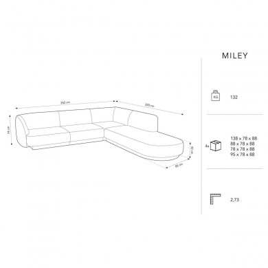 Canapé arrondi d'angle droit Miley Cappuccino 6 Places BOUTICA DESIGN MIC_RRCO_51_F1_MILEY6