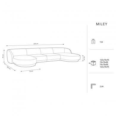 Canapé panoramique Miley Cappuccino 5 Places BOUTICA DESIGN MIC_U_51_F1_MILEY6