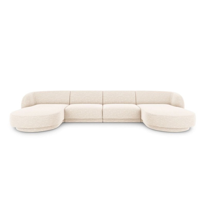 Canapé panoramique Miley Beige Clair Chenille BOUTICA DESIGN MIC_U_140_F1_MILEY1