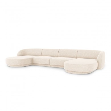 Canapé panoramique Miley Beige Clair Chenille BOUTICA DESIGN MIC_U_140_F1_MILEY1