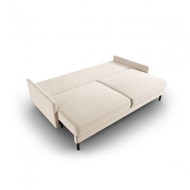 Canapé convertible avec coffre velours Scott Beige Clair BOUTICA DESIGN MIC_3SF_51_F1_SCOTT1