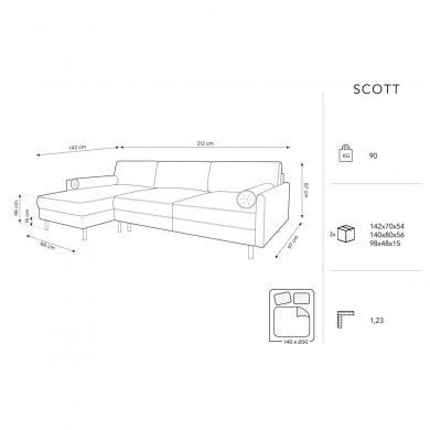 Canapé d'angle gauche convertible avec coffre Scott Bleu Roi BOUTICA DESIGN MIC_LCF_51_F1_SCOTT3