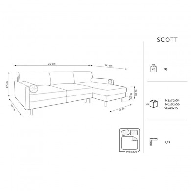 Canapé d'angle droit convertible avec coffre Scott Bleu Roi BOUTICA DESIGN MIC_RCF_51_F1_SCOTT3