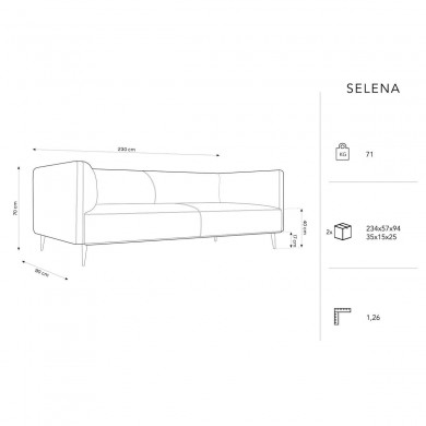 Canapé velours Selena Bleu Roi 3 Places BOUTICA DESIGN MIC_3S_51_F1_SELENA3