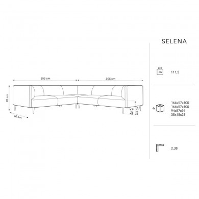 Canapé velours Selena Vert Bouteille 5 Places BOUTICA DESIGN MIC_COR_51_F1_SELENA2