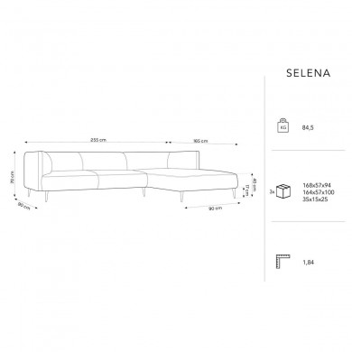 Canapé d'angle droit Selena Gris Clair 4 Places BOUTICA DESIGN MIC_RC_51_F1_SELENA4