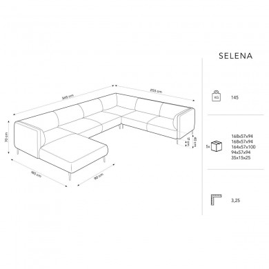 Canapé panoramique droit velours Selena Gris Clair BOUTICA DESIGN MIC_UR_51_F1_SELENA4