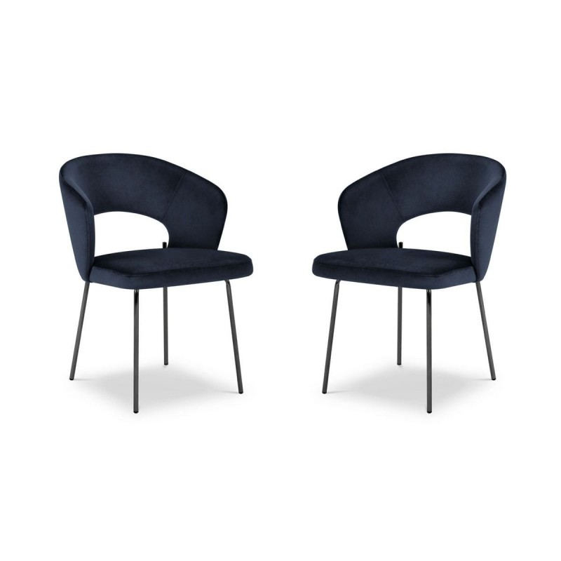 Chaise (lot x2) velours Tom Bleu Foncé BOUTICA DESIGN MIC_CHSET2_2_F1_TOM8