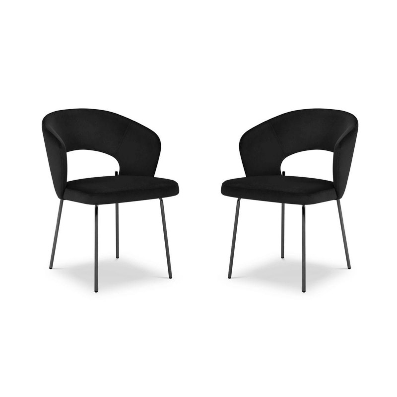 Chaise (lot x2) velours Tom Noir BOUTICA DESIGN MIC_CHSET2_2_F1_TOM14