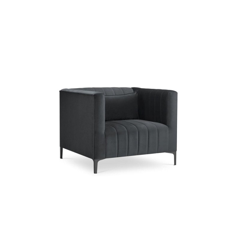 Fauteuil velours Annite Gris Foncé Pieds Métal Chromé Noir BOUTICA DESIGN MIC_ARM_B2_2_ANNITE9